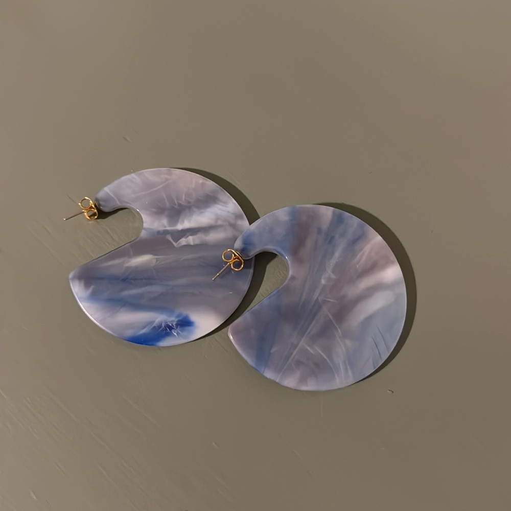 Blue earrings—80s!